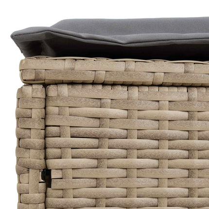 Trädgårdspall Beige och Ljusgrå 80 x 38 x 42 cm PE Rattan