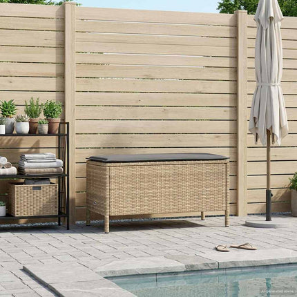 Trädgårdspall Beige och Ljusgrå 80 x 38 x 42 cm PE Rattan
