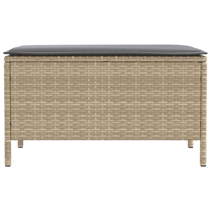 Trädgårdspall Beige och Ljusgrå 80 x 38 x 42 cm PE Rattan