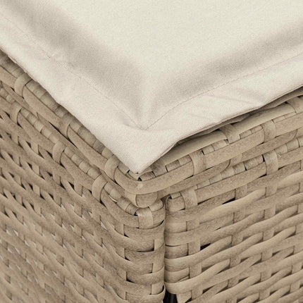 Trädgårdspall Beige och gräddfärgad 80 x 38 x 42 cm PE Rattan