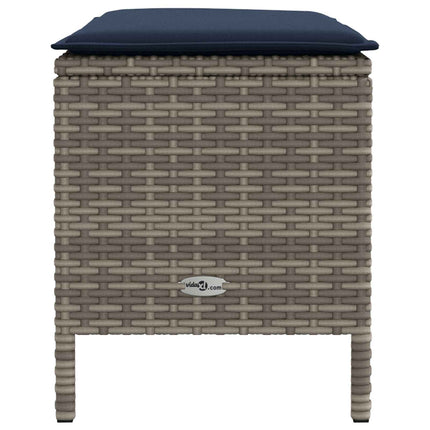 Trädgårdspall Grå och Marinblå 80 x 38 x 42 cm PE Rattan