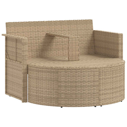 Trädgårdsoffa med kudde 8 pcs Beige och Ljusgrå konstrotting