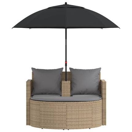 Trädgårdsoffa med kudde 8 pcs Beige och Ljusgrå konstrotting