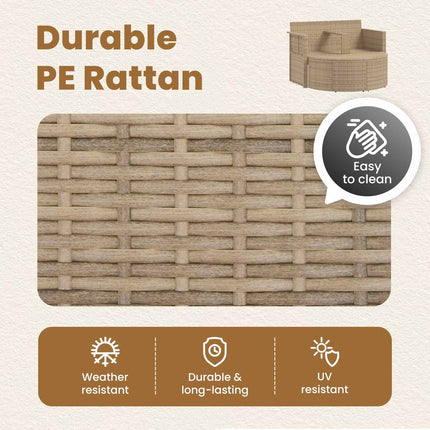 Trädgårdsoffa 8 st konstrotting Beige och krämvit