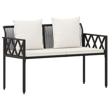 Utemöbelset 4 pcs Svart och krämvit konstrotting