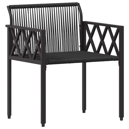 Utemöbelset 4 pcs Svart och krämvit konstrotting
