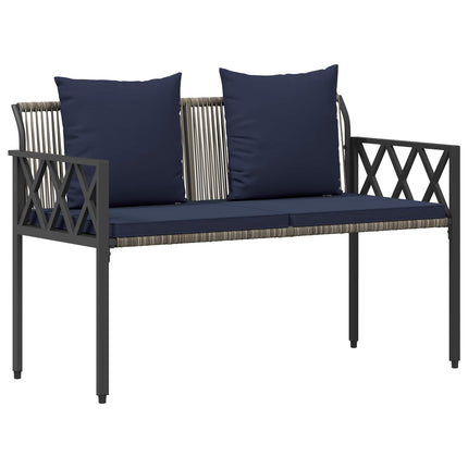 Utemöbelset 4 pcs Grå och Marinblå konstrotting