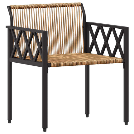Utemöbelset 3 pcs Brun och krämvit konstrotting