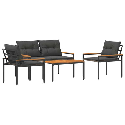 Utemöbelset 4 pcs Mörkgrå konstrotting