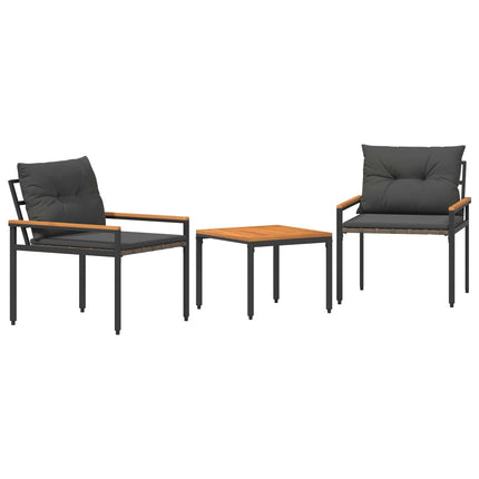Utemöbelset 3 pcs Mörkgrå konstrotting