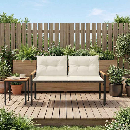 Utomhusbänk 2 -Seater 116 x 67,5 x 72 cm konstrotting Gräddvit