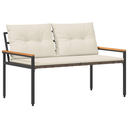 Utomhusbänk 2 -Seater 116 x 67,5 x 72 cm konstrotting Gräddvit