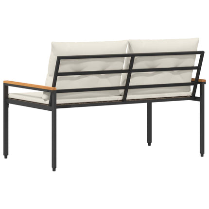 Utomhusbänk 2 -Seater 116 x 67,5 x 72 cm konstrotting Gräddvit