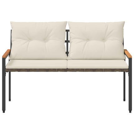 Utomhusbänk 2 -Seater 116 x 67,5 x 72 cm konstrotting Gräddvit