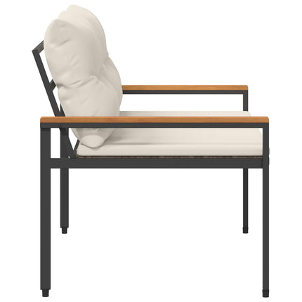 Utomhusbänk 2 -Seater 116 x 67,5 x 72 cm konstrotting Gräddvit