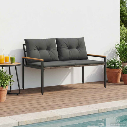 Utomhusbänk 2 -Seater 116 x 67,5 x 72 cm konstrotting Mörkgrå