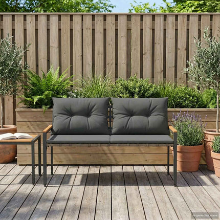 Utomhusbänk 2 -Seater 116 x 67,5 x 72 cm konstrotting Mörkgrå