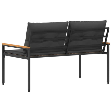 Utomhusbänk 2 -Seater 116 x 67,5 x 72 cm konstrotting Mörkgrå
