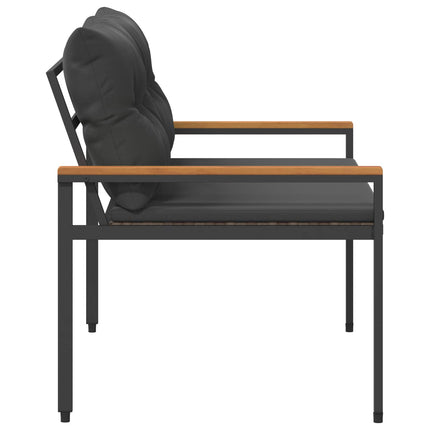 Utomhusbänk 2 -Seater 116 x 67,5 x 72 cm konstrotting Mörkgrå