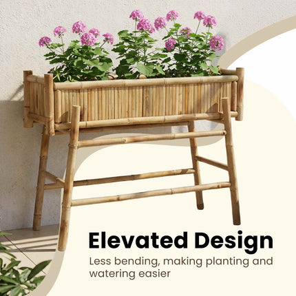 Trädgårdsplanta med hållare Naturfärg 100 x 38 x 74 cm Bambus