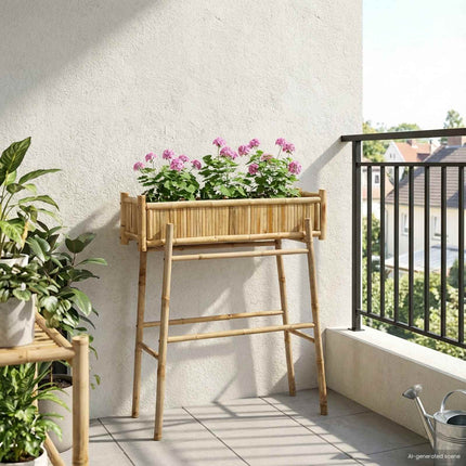 Trädgårdsplanta med hållare Naturfärg 100 x 38 x 114 cm Bambus