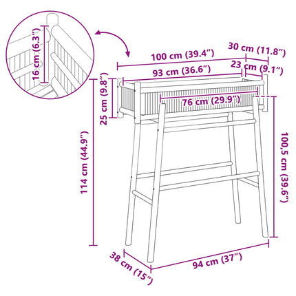 Trädgårdsplanta med hållare Naturfärg 100 x 38 x 114 cm Bambus