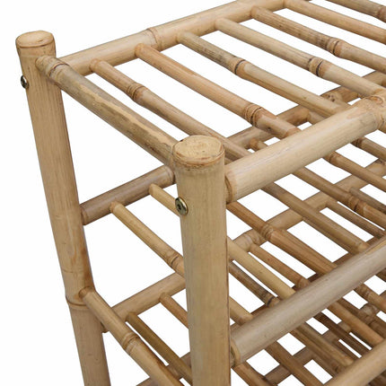 Skoställ med hylla med lagring Naturfärg 68 x 28 x 63 cm Bambus