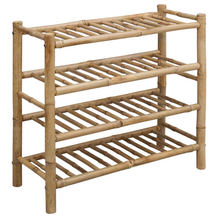 Skoställ med hylla med lagring Naturfärg 68 x 28 x 63 cm Bambus