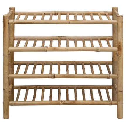 Skoställ med hylla med lagring Naturfärg 68 x 28 x 63 cm Bambus