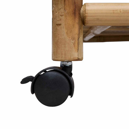 Vinvagn med hjul Naturfärg 85 x 50 x 93 cm Bambus