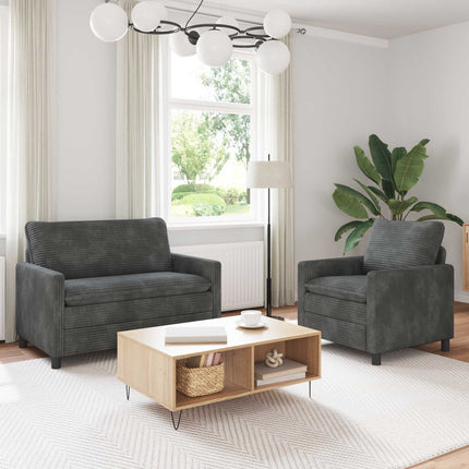 Soffset 2 pcs Ljusgrå Polyester