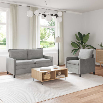 Soffset 2 pcs Ljusgrå Sammet