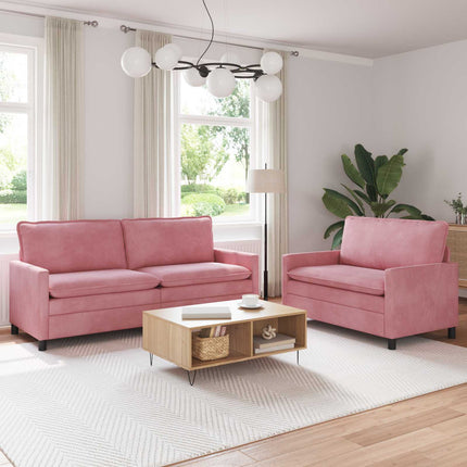 Soffset 2 pcs Rosa Sammet
