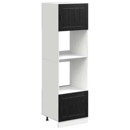 Ugnsskåp PORTO Svart Ek 60 x 57 x 207 cm Konstruerat trä
