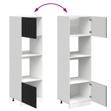 Ugnsskåp PORTO Svart Ek 60 x 57 x 207 cm Konstruerat trä