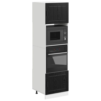 Ugnsskåp PORTO Svart Ek 60 x 57 x 207 cm Konstruerat trä