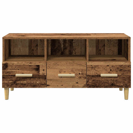 TV-skåp 102 x 36 x 50 cm Gammalt trä Konstruerat trä