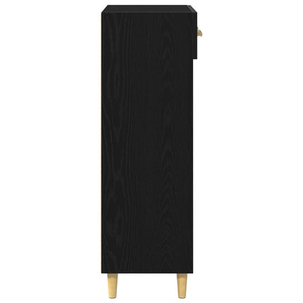 Skoskåp med låda Svart Ek 60 x 35 x 105 cm Konstruerat trä