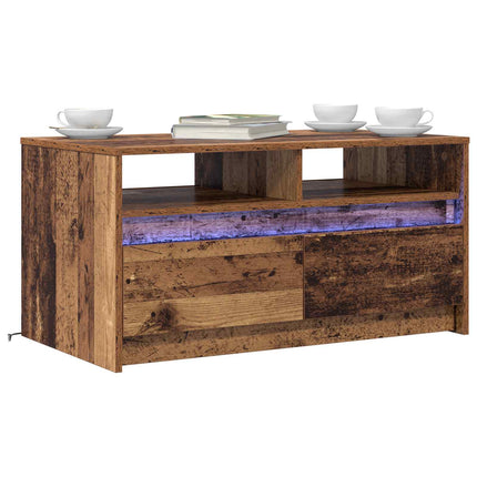 Kaffeebord med låda Gammalt trä 90 x 50 x 45 cm Konstruerat trä