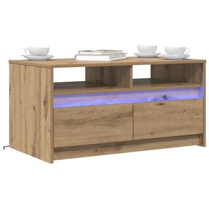 Kaffeebord med låda Artisan Ek 90 x 50 x 45 cm Konstruerat trä