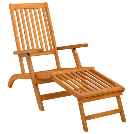 Reclining och Fällbar Solstol 3 pcs Röd Massivt Akaciaträ