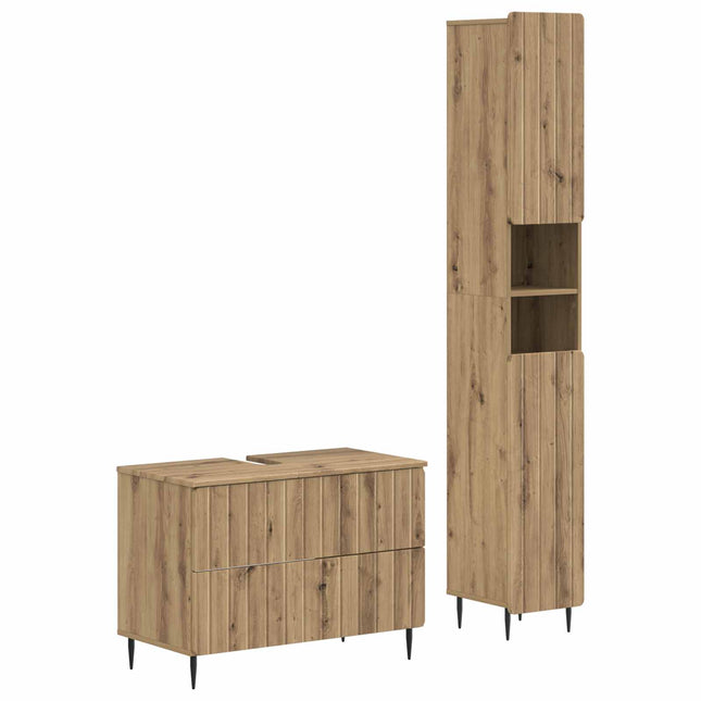 2-delat Badrumsskåpsset ZWOLLE Artisan-ek Konstruerat trä