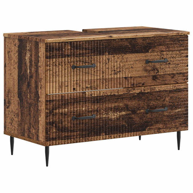 2-delat Badrumsskåpsset HAARLEM Gammalt trä Konstruerat trä