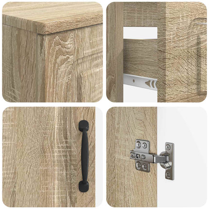 3-delars badrumsskåpsset UTRECHT Sonoma-ek Konstruerat trä