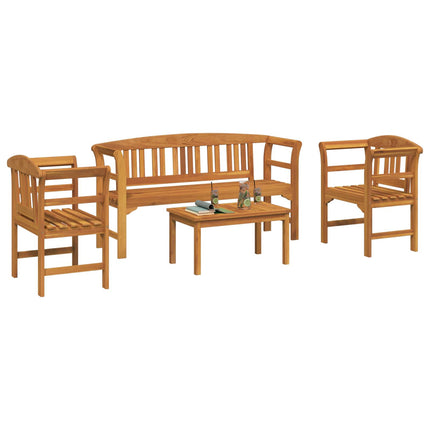 Trädgårdsros loungeset 4 pcs Massivt Akaciaträ