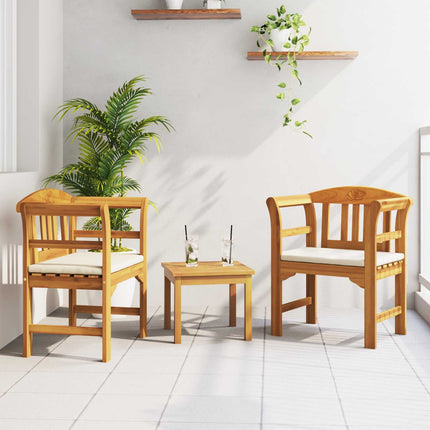 Trädgårdsros loungeset med kudde 3 pcs Massivt Akaciaträ