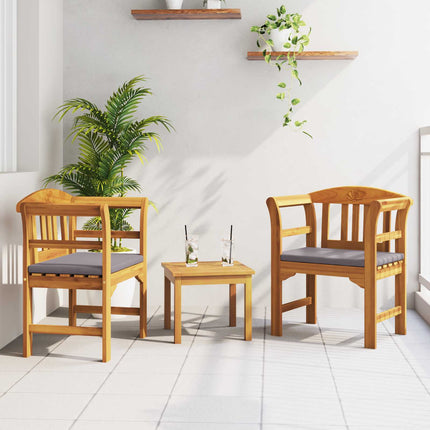 Trädgårdsros loungeset med kudde 3 pcs Massivt Akaciaträ