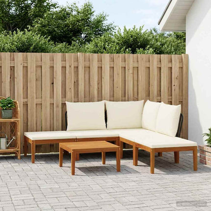6 pcs Massivt akaciahus och rep Naturlig