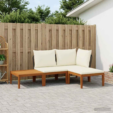 4 pcs Massivt akaciahus och rep Naturlig