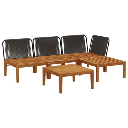 5 pcs Massivt akaciahus och rep Naturlig